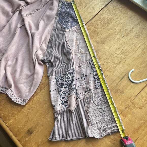 Bohemian Patchwork Top in Beige and Blue - Picture 15 of 15